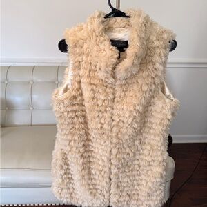Live a Little Faux Fur Vest in Soft Beige